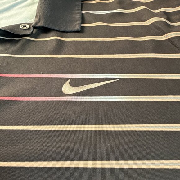 Nike Dri Fit Tiger Woods‎ Golf Polo Shirt Mens Large Short Sleeve Multi Color - Picture 3 of 11